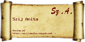 Szij Anita névjegykártya